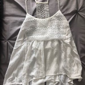 Detailed white spaghetti strap